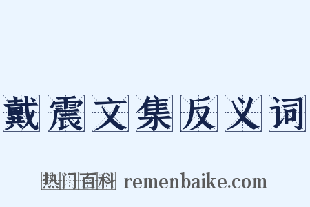 戴震文集反义词是什么意思的图片